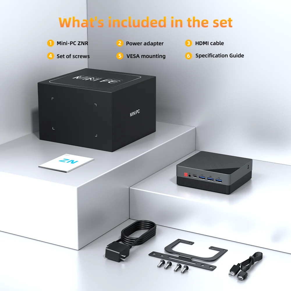 Texhoo MINI PC AMD Ryzen 5 5600H DDR4 16G RAM 512G SSD WIFI6 BT5.2 Dual LAN Dual 4k Display Windows 11 Desktop Computers