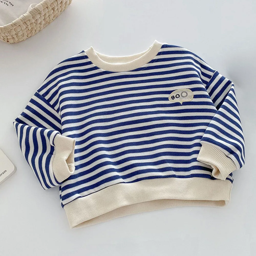 

Kids T Shirt For Boys Long Sleeve Striped Pullover Spring Autumn Childrens Boutique Clothing Toddler Tops Tees