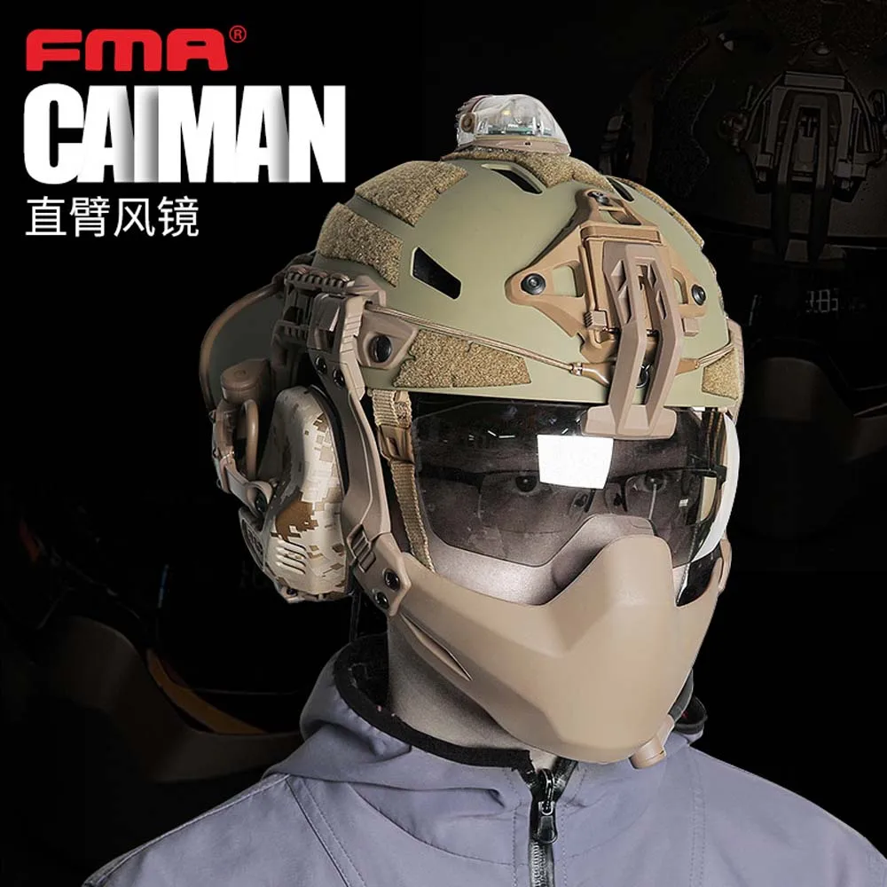 NEW FMA Tactical Helmet Batlskin Visor Fixed Arm 3mm Lens Antifog Thickened Goggles for Caiman Helmet