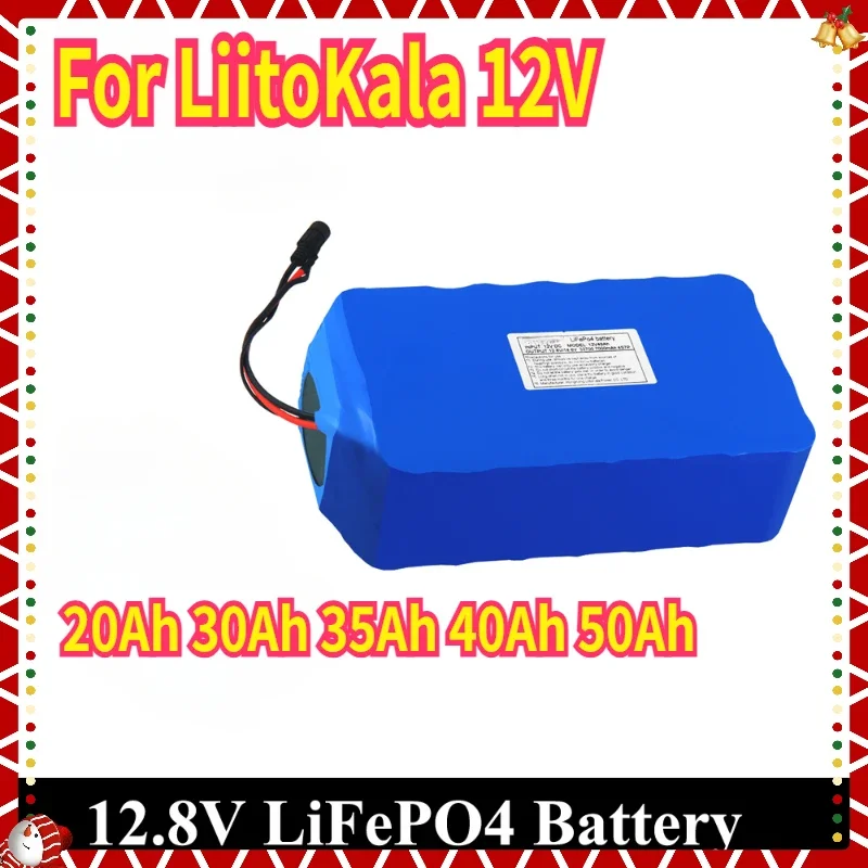 12V 50Ah For LiitoKala Lifepo4 Battery Pack Balanced BMS for Electric Boat and Uninterrupted Power Supply 12.8V with 4S 100A BMS