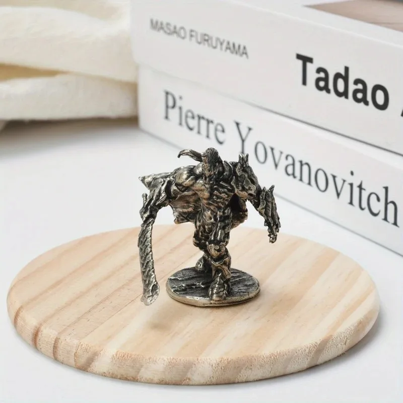 1Pc Vintage White Brass Tyrant Orc Soldiers Models Desktop Ornaments Decorations Game Miniature Figurine Accessories Men Gifts
