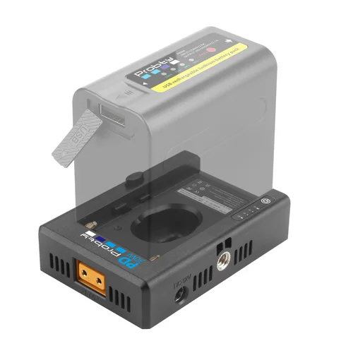 Imagen 2 del producto Placa adaptadora de batería NP-F para batería Sony NP-F con puerto de carga PD30W, puerto de salida de D-TAP de 12V y 8,4 V, indicador LED de batería baja