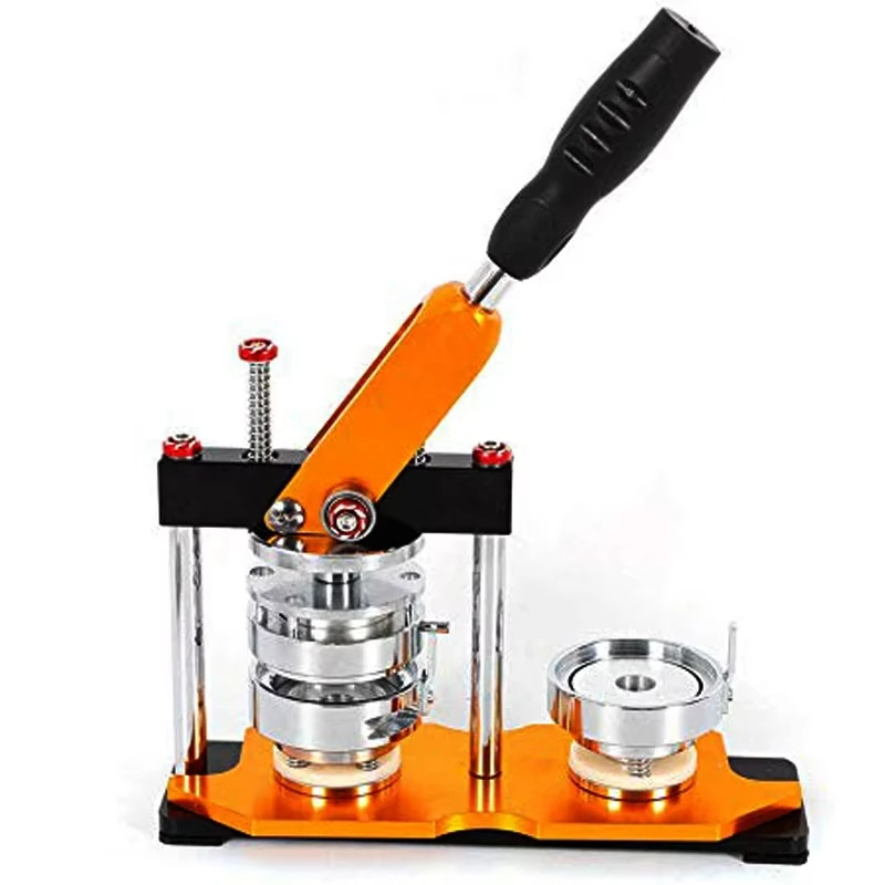 25/32/37/44/58MM Badge Press Maker Machine with 100 Pcs Button Parts+Circle Cutter+Mold Button Maker Machine DIY Pin Badges Set