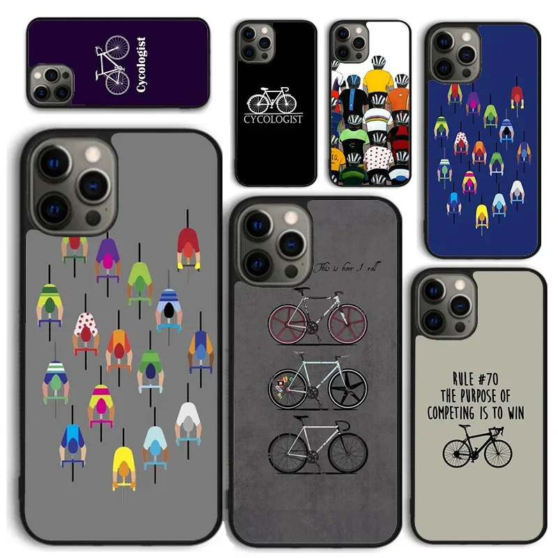 Capa de telefone para bicicleta de estrada para iPhone, Capa traseira para iPhone 15, 14, 12, 13 Mini, 6, 7, 8 Plus, X, XS, XR, 11 Pro Max, SE, 2020