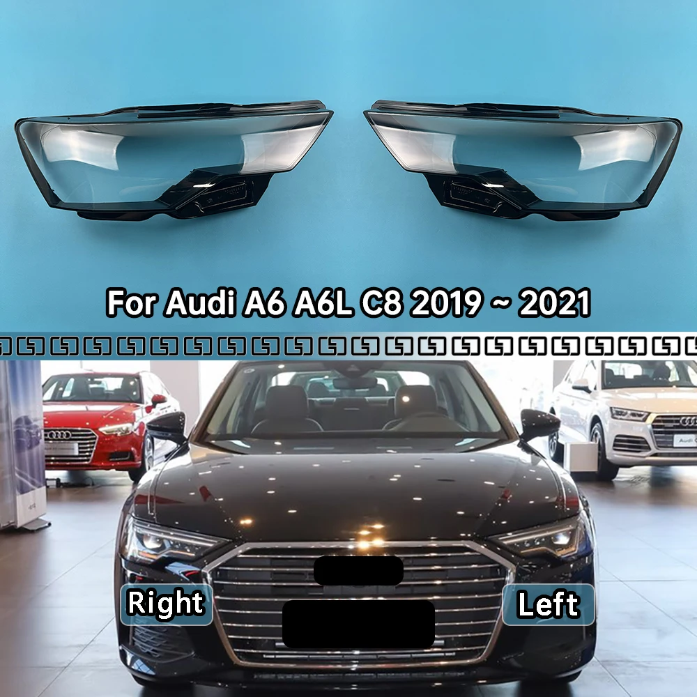 

For Audi A6 A6L C8 2019 2020 2021 Headlights Cover Transparent Headlamp Shell Lens Replace Original Lampshade Plexiglass
