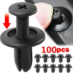 100Pcs 8mm Plastic Rivets Fasteners Screw Car Bumper Fender Black Rivet Car Fastener Clips for Toyota Focus Kia Nissan Yamaha