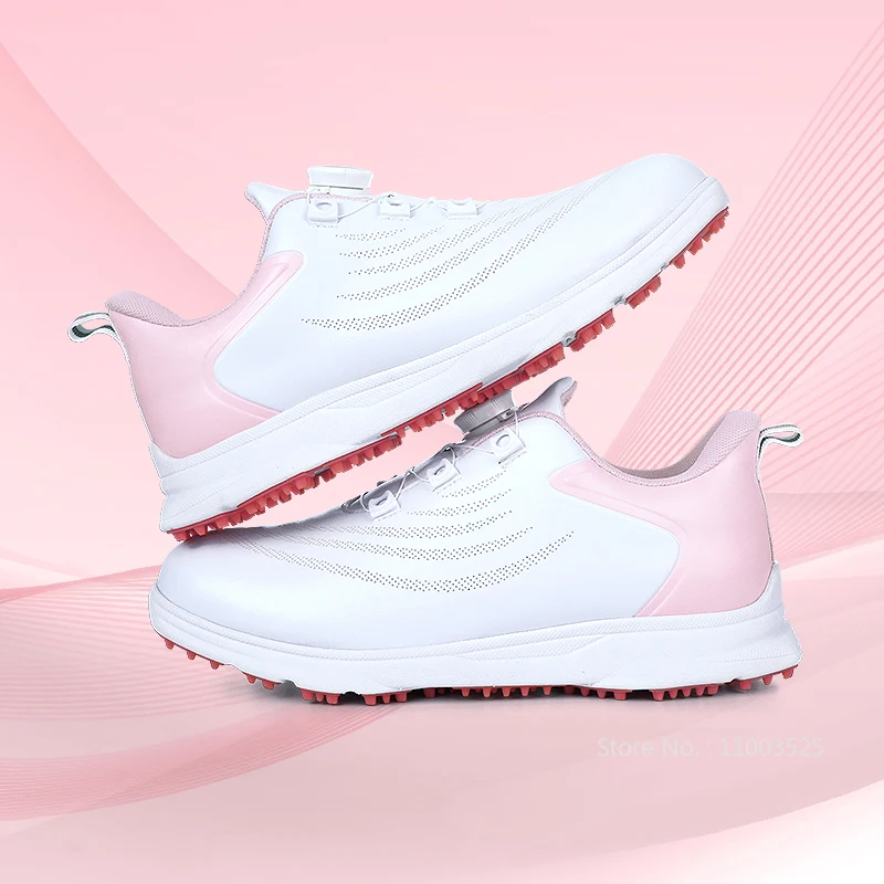 TTYGJ-Chaussures de golf imperméables à laçage rapide pour femmes, baskets sans crampons, coordonnantes, respirantes, chaussures de golfeur, design anti-baume