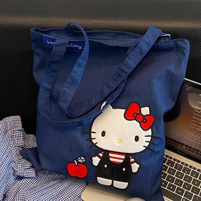 Sanrio Hello Kitty Borsa in tela Modello Accessori Borsa di stoccaggio di grande capacità Borsa a tracolla casual da donna Regali di Natale
