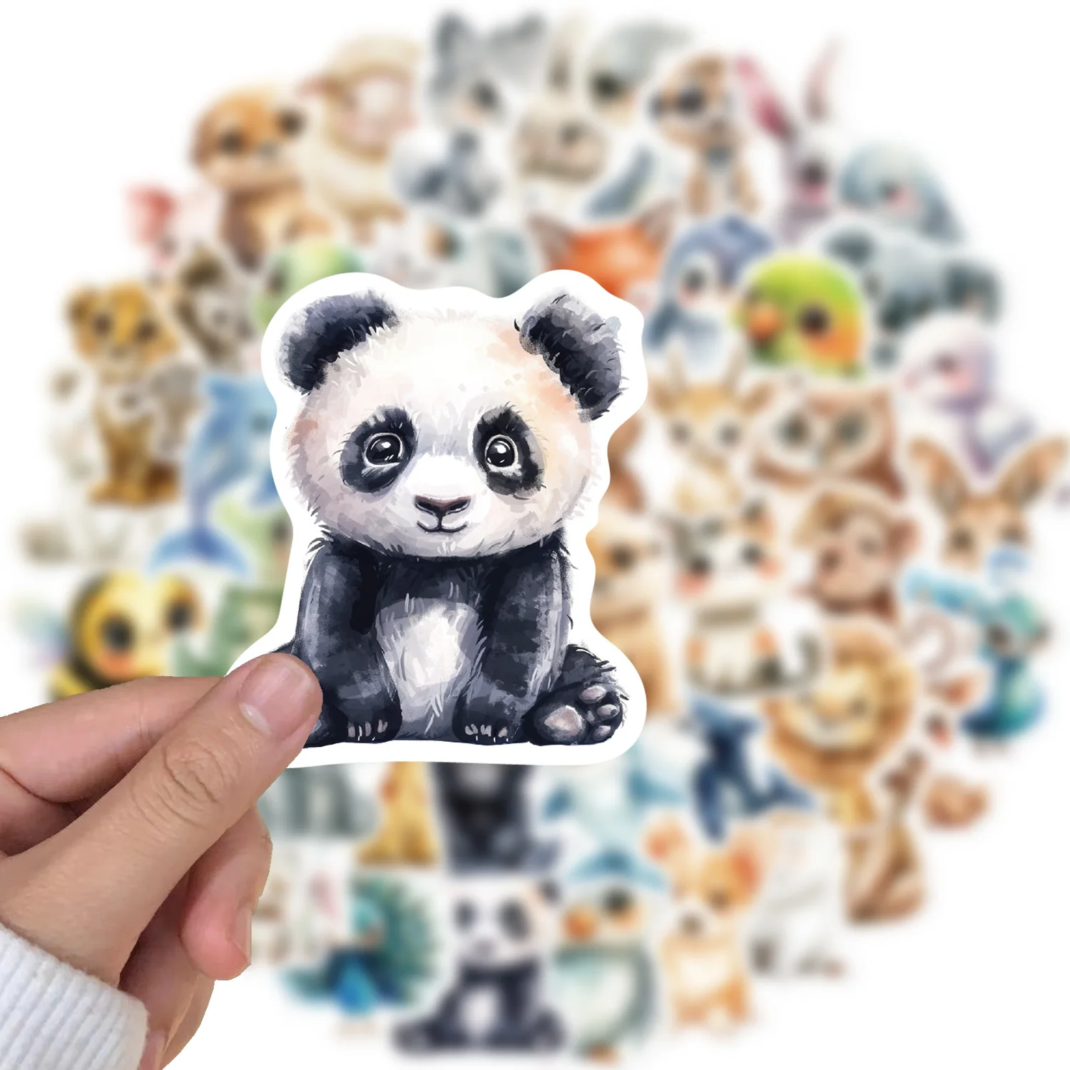 50PCS Cute Watercolor Animals Graffiti Stickers Cartoon DIY Skateboard Phone Case Laptop Waterproof Cool Sticker Decals Toy