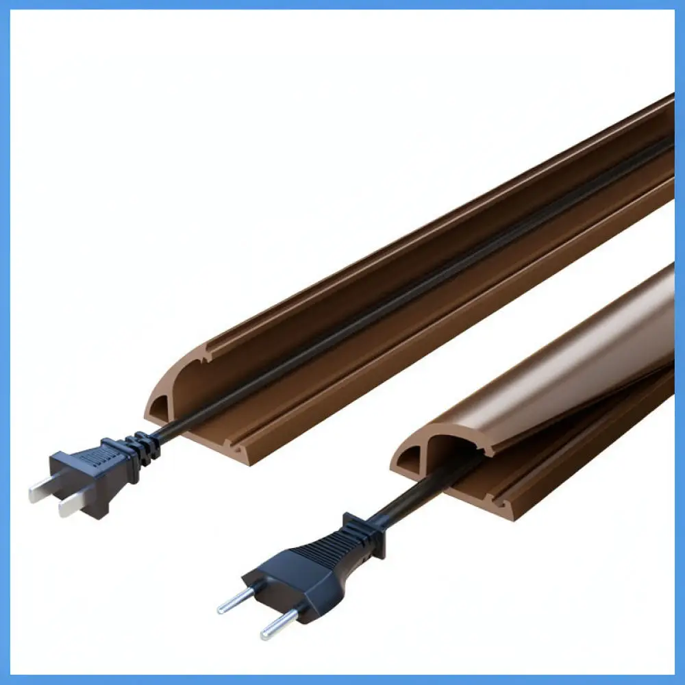 38mm Silicone Floor Cord Cover Self Adhesive Cable Organizer Wire Protector Flexible Raceway Management For Home Safety