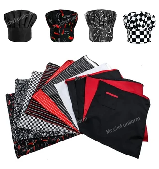 Kookkok Schort Set Cateringpet Hotel Chef Pinafore Man Restaurant Keuken Kok Werk Schort Bakkerij Café Mannen Ober Hoed