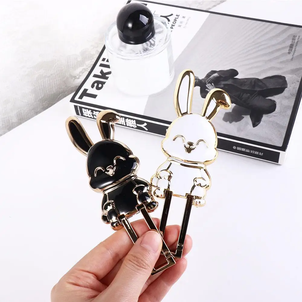 Support Smartphone Support 3D Folding Back Sticker Pad Pull Rod Support Stand Rabbit Ring Bracket Mobile Phone Holder