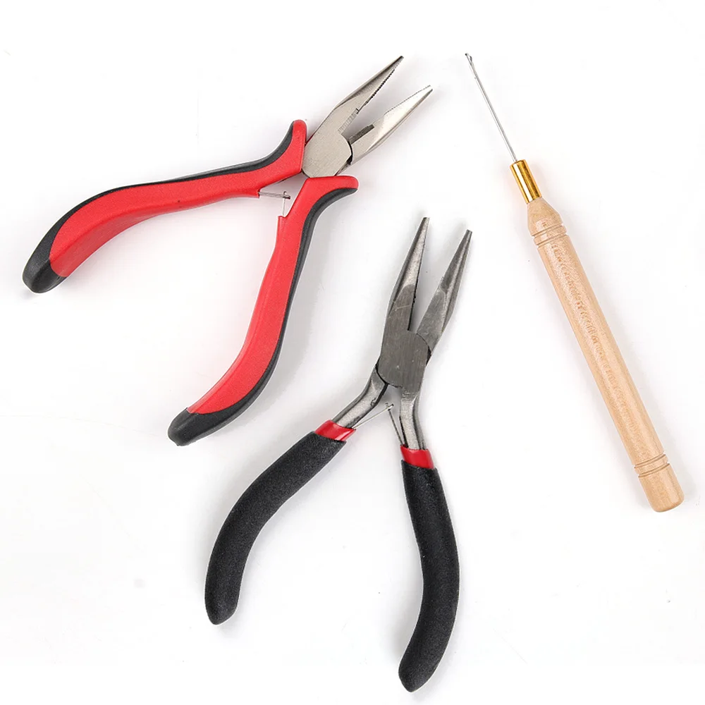 Hair Extensions Plier For Feather/Micro Nano Ring Hair Extensions Opener and Removal Tool Carbon Steel Rust-Proof Elbow Pliers
