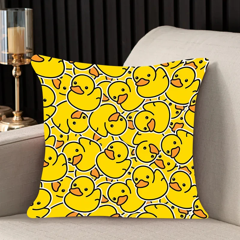 Pillow case Little Yellow Duck Double-sided Printed Sofa Cushion Cover Headrest Backrest Chair Cushion Cover 40x40 Custom Gift