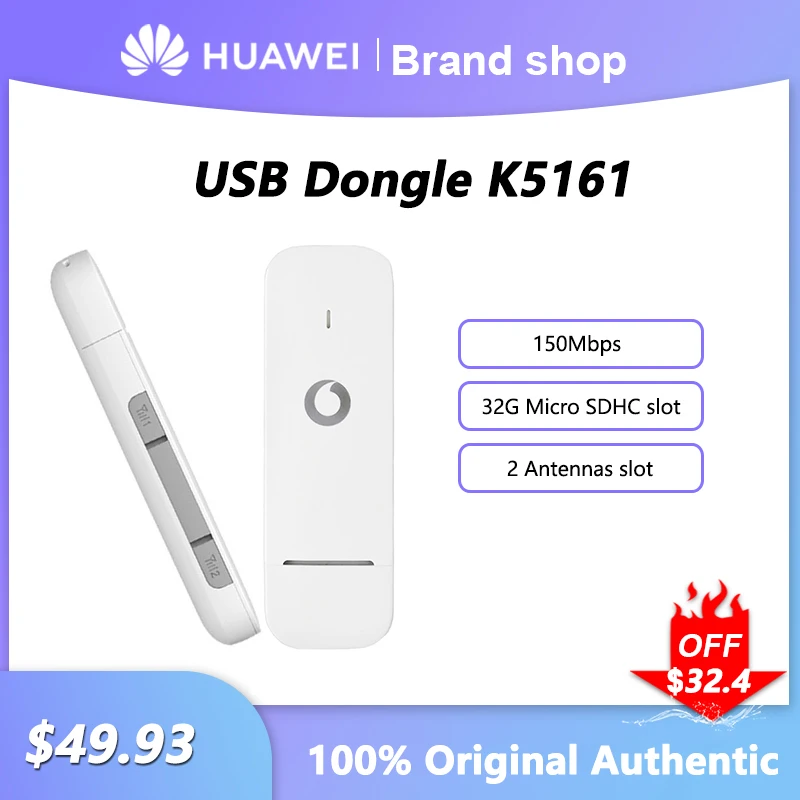 Huawei K5161 Wireless Router USB Dongle 150Mbps Modem Stick Mobile Broadband 4G LTE Wireless WiFi Adapter For Home Office