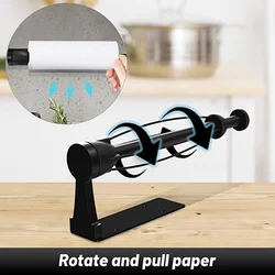 Soporte de papel higiénico de montaje en pared, portarrollos de papel, soporte de toalla de papel de una sola mano, estante de pared, accesorios de baño