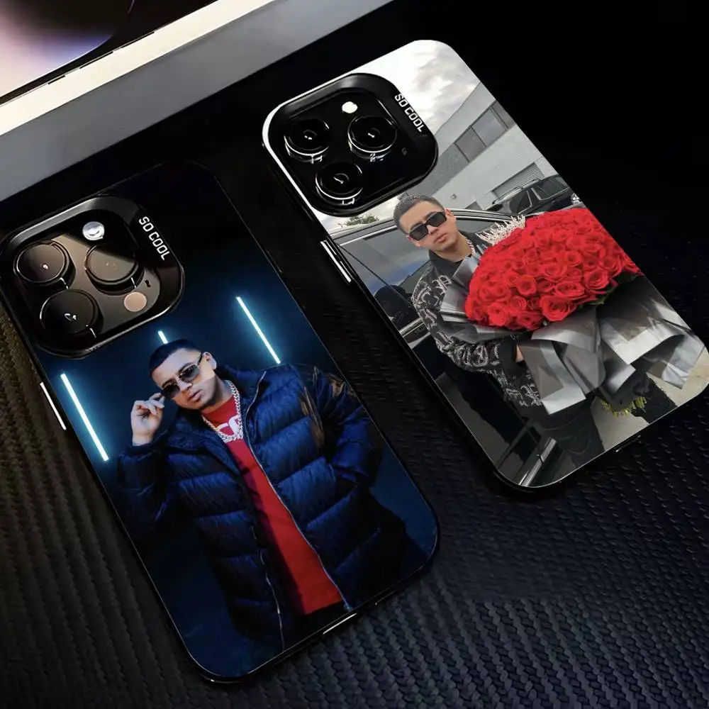 

R-Rapper J-JOP F-Fuerza Regida Phone Case For iPhone 16,15,14,13,12,11,Pro,MAX Gray Matte Silicone Black Cover