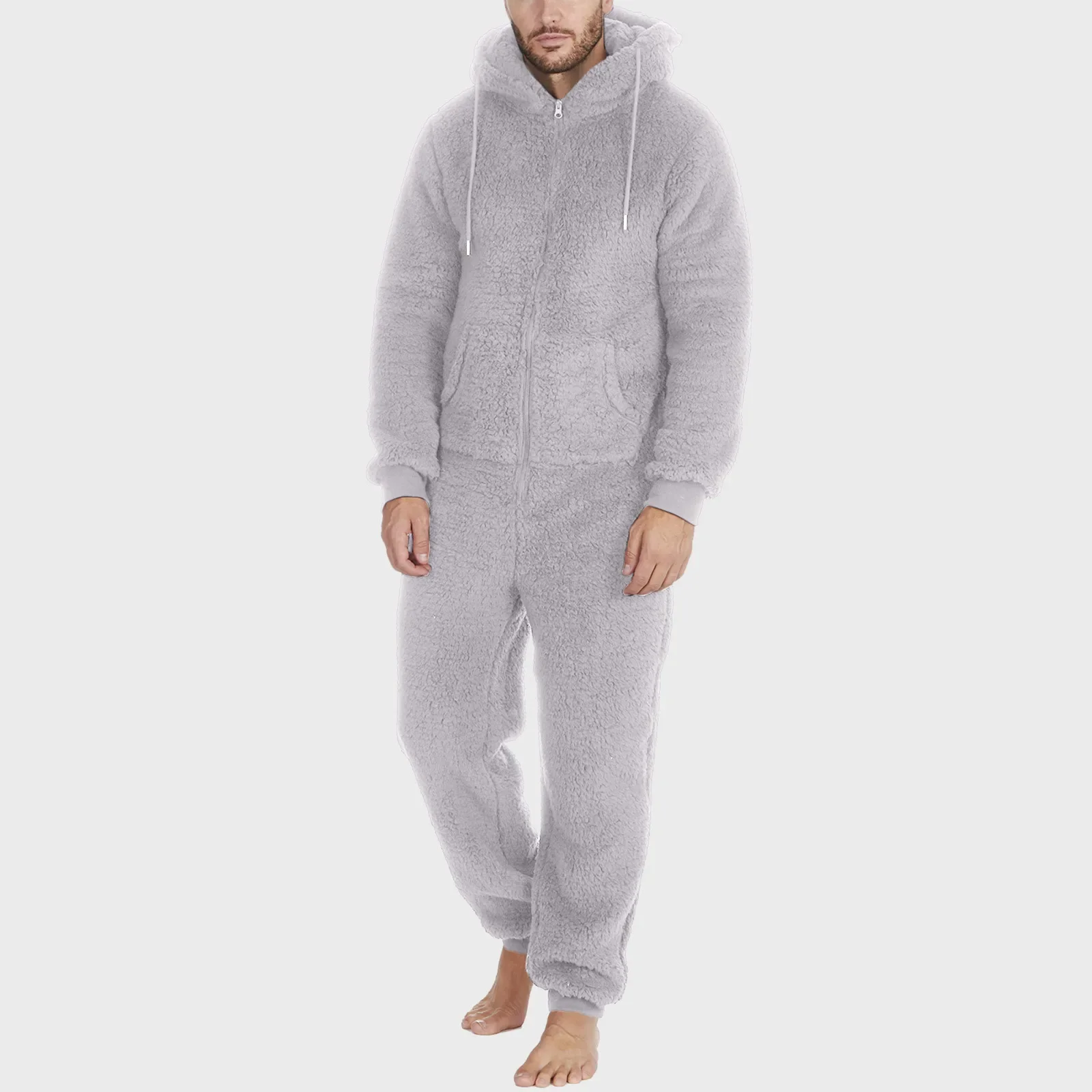 Pijama de felpa con forro polar para hombre, ropa de dormir de franela con capucha para uso diario, mono cálido para invierno, 5XL