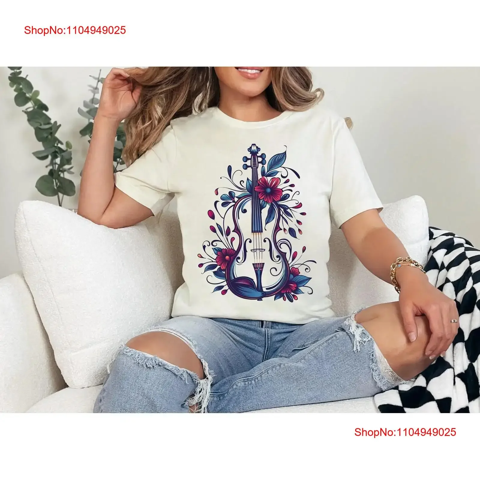 تي شيرت كمان لمحبي عازف الكمان الخاص به عشاق المعلم ملابس الشارع المغسولة للجنسين أنيقة قابلة للتنفس جرافيك أوم ناعم #1