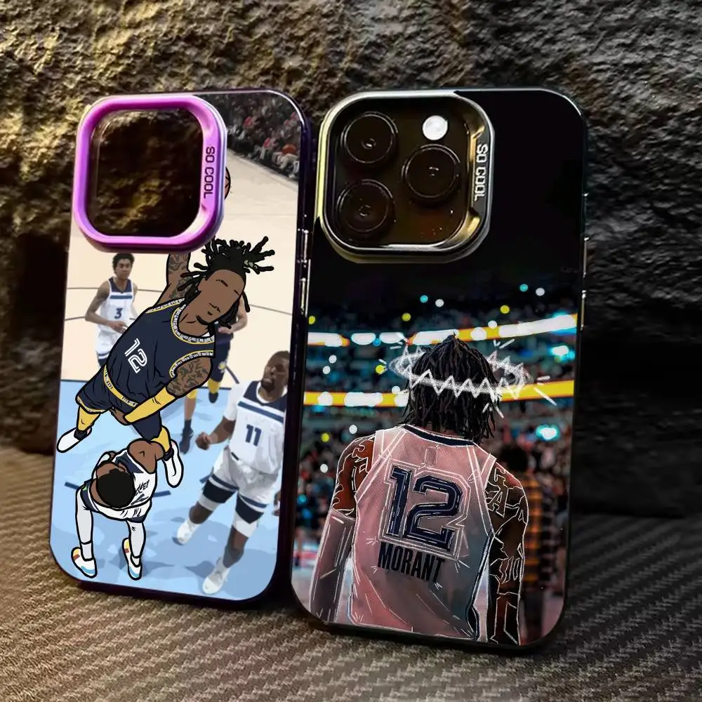 

Basketball J-Ja M-Morant 12 Phone Case For iPhone 17,16,15,14,13,12,11,Pro Max,Plus Candy Silver Cover