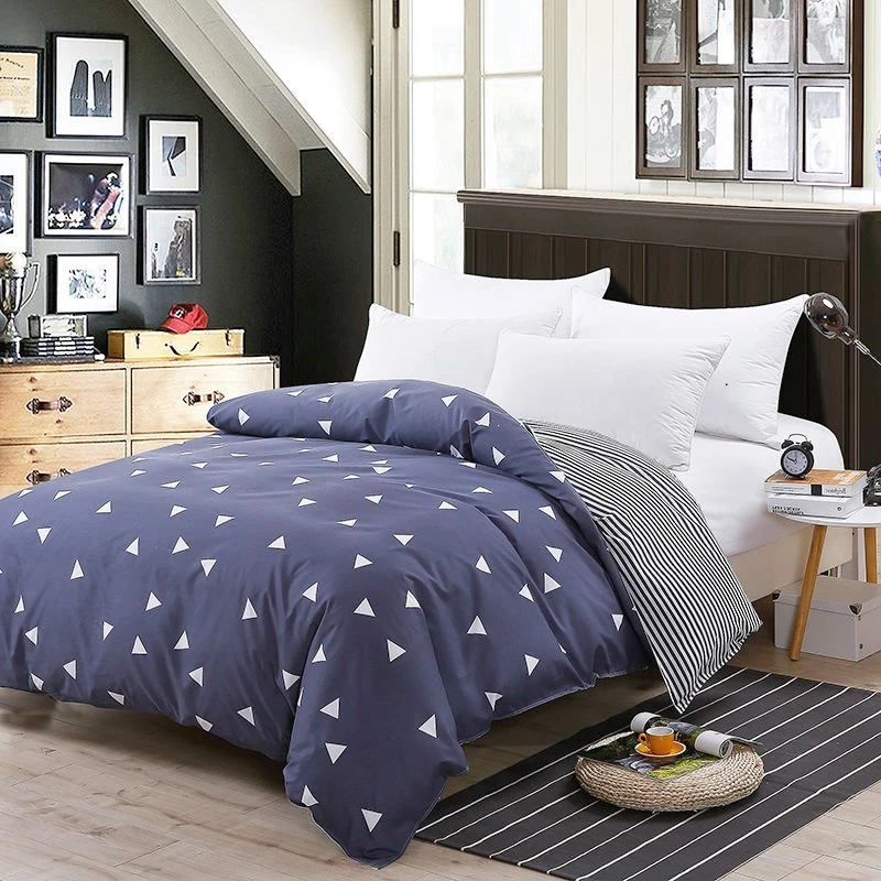 Modern Geometric Triangle Printed Duvet Cover Soft Polyester All-Season Use Quilt Cover Case No Filling Single Double Queen Size