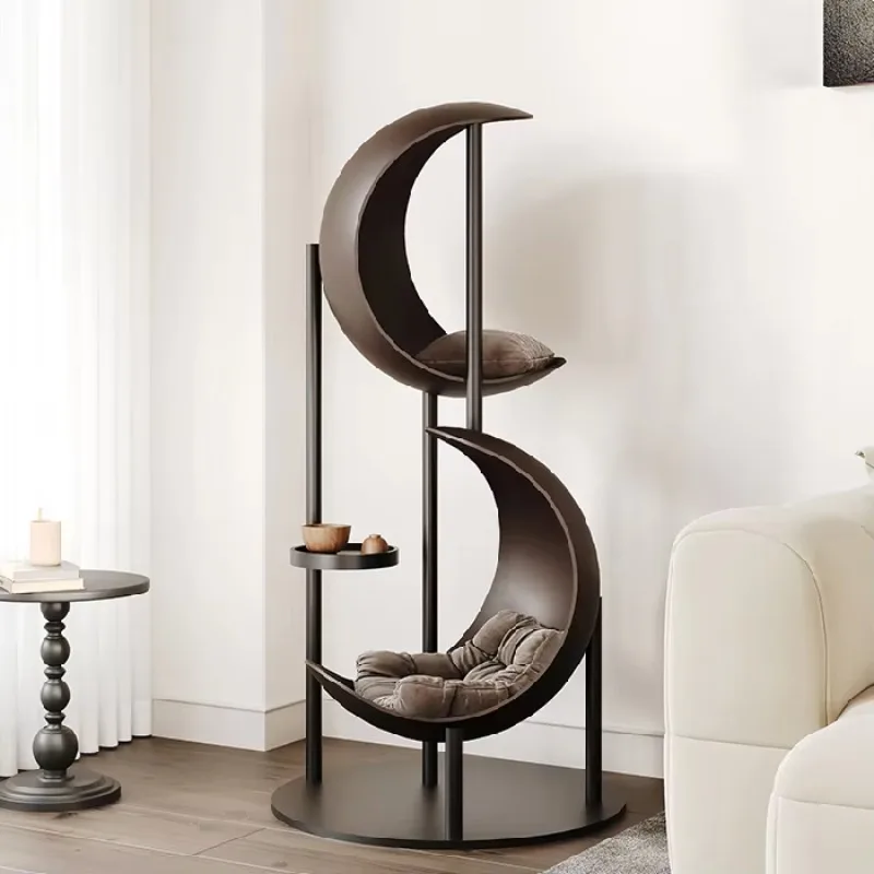 Premium luxury cat tree tower climbing frame, solid wood sisal rope, 2-tier climbing frame with heating function, durable