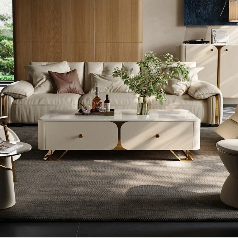 

Итальянский минималистичный журнальный столик из круглых каменных плит, скандинавский креативный центр гостиной, журнальные столики, дизайнерская мебель для дома FYCT