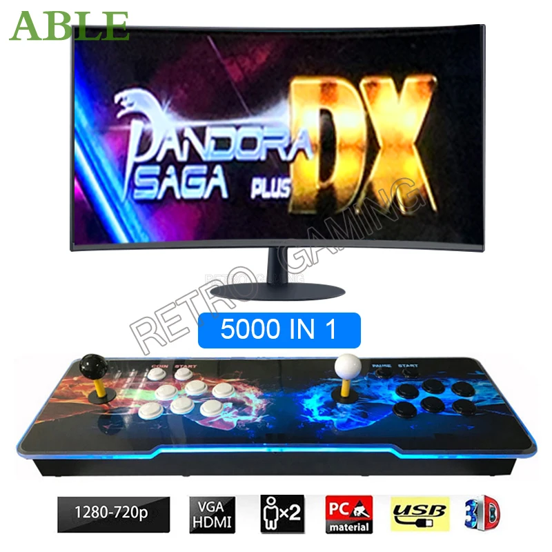 

Upgrade DX 5000 In 1 Pandora saga Console Arcade Machine game box button joystick HDMI/ VGA 15hz crt Outp For Arcade cabinet