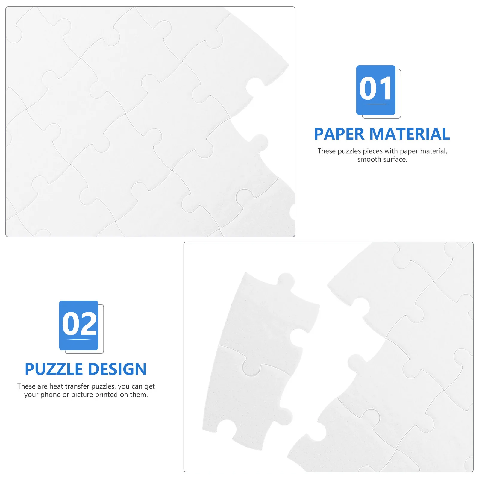 

5Pcs Blank Jigsaw Puzzle Heat Transfer DIY Personalized Sublimation Craft for Creative Designs Transfer Paper Puzzle
