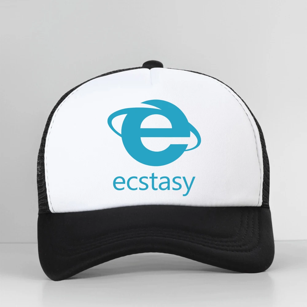 

Ecstasy Men Harajuku Letter Pattern Print Baseball Cap Four Seasons Mesh Breathable Hat Summer Outdoor Casual