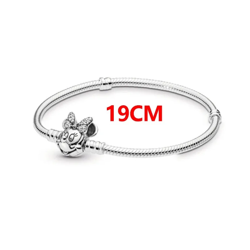 Disney 925 Silver Mickey Minnie Mouse Stitch Charms Bead Pendant Fit  Bracelets & Bangles DIY Women Jewelry Accessories Gifts