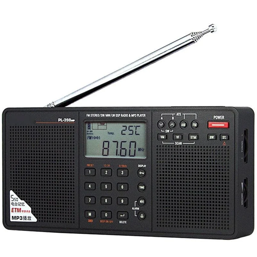 PL-398MP Radio Full Band Stereo Elderly Portable Card Insertion Speaker MP3 Battery Not Included