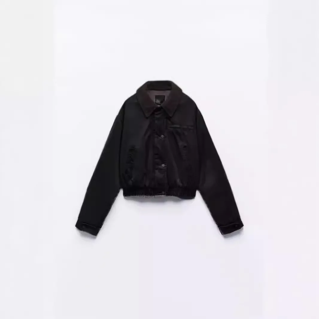 2025년 신상 여성 의류 스팟 마이야르는 면 재킷을 입습니다.