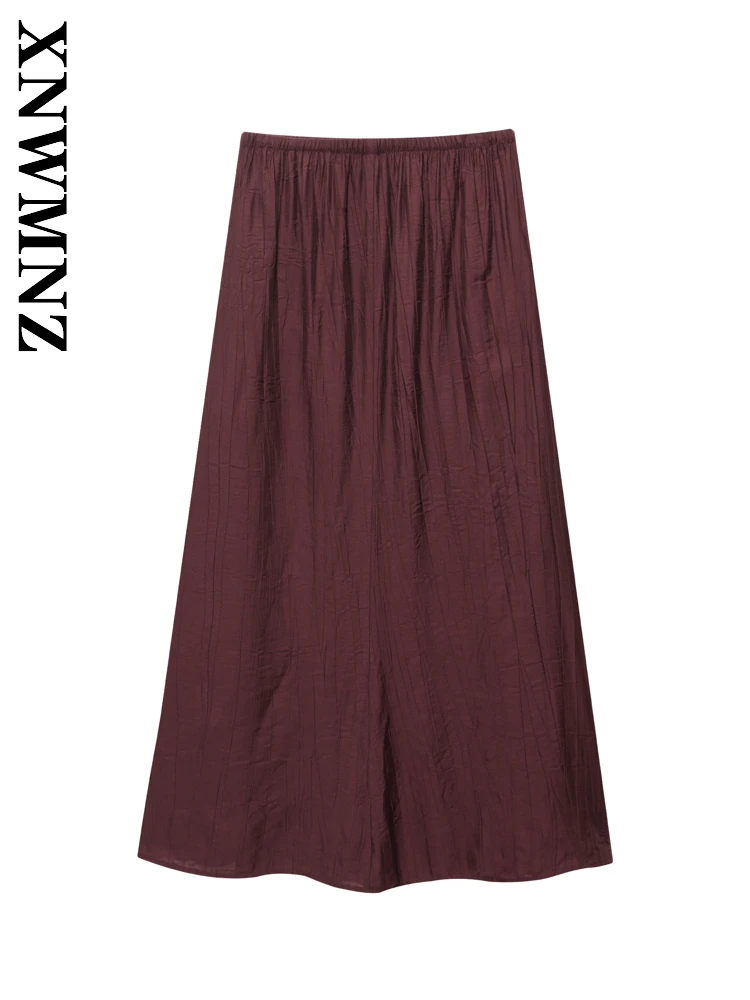 XNWMNZ 2025, Sommer, neue Damenmode, Urlaub, Rock mit Batik-Taille, schicker Damen-A-Linien-Rock, Boho-Midi