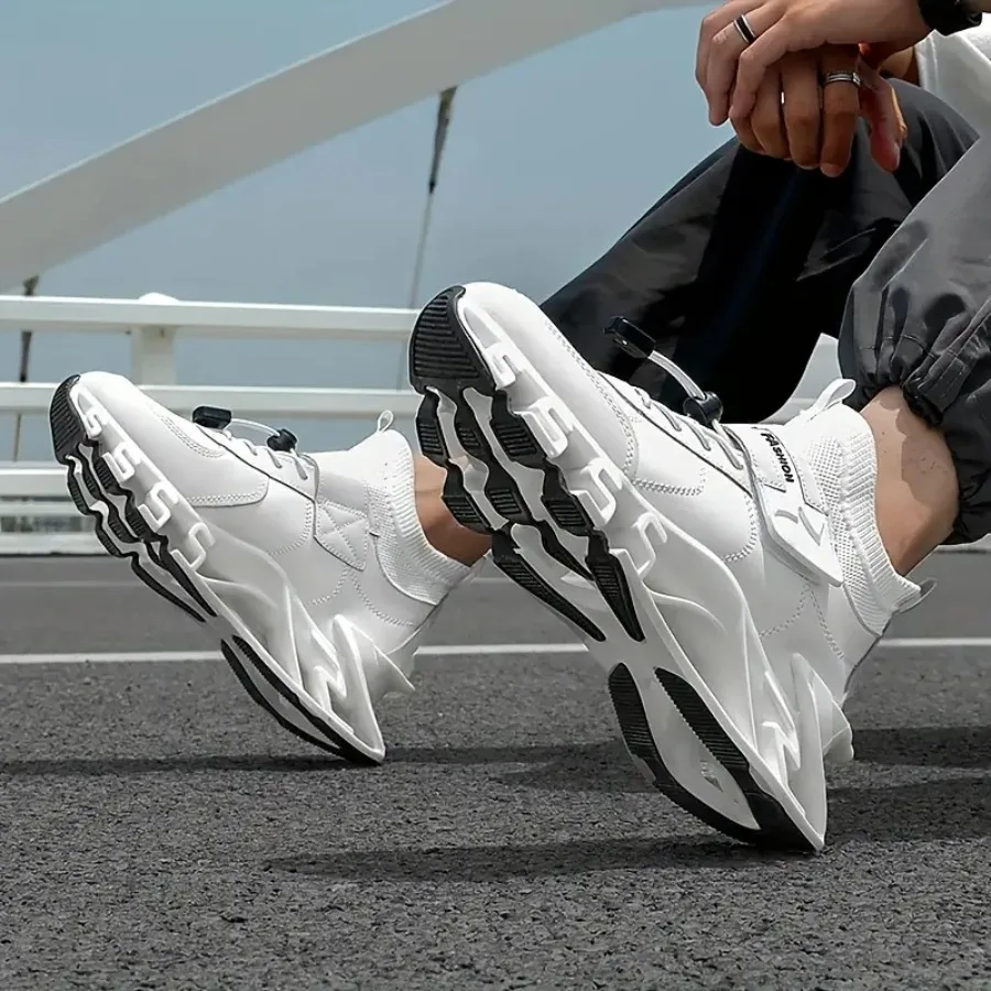 

[Стильная обувь с защитой от скольжения] Мужские стильные повседневные кроссовки с высоким верхом, с противоскользящими и амортизирующими свойствами, идеально подходят для W