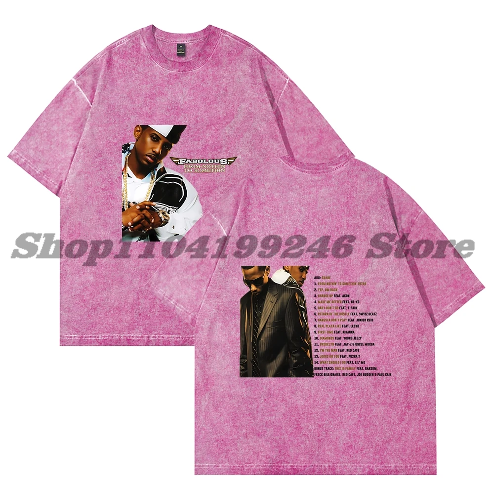 

Fabolous Merch Vintage Wash Tee Cosplay Women Men Fashion Short Sleeve Cotton T-Shirts Style5