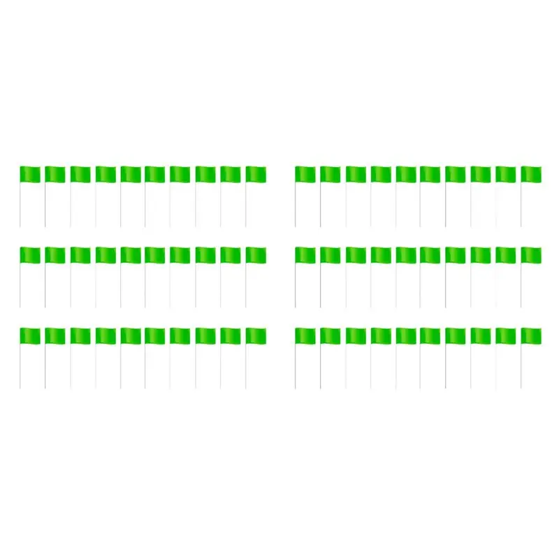 ABSS-Marking Flags Marker Flags For Lawn 60 Pack, PVC Small Flags,Marking Flags Lawn Flags, Garden Flags,Survey Flags,Green
