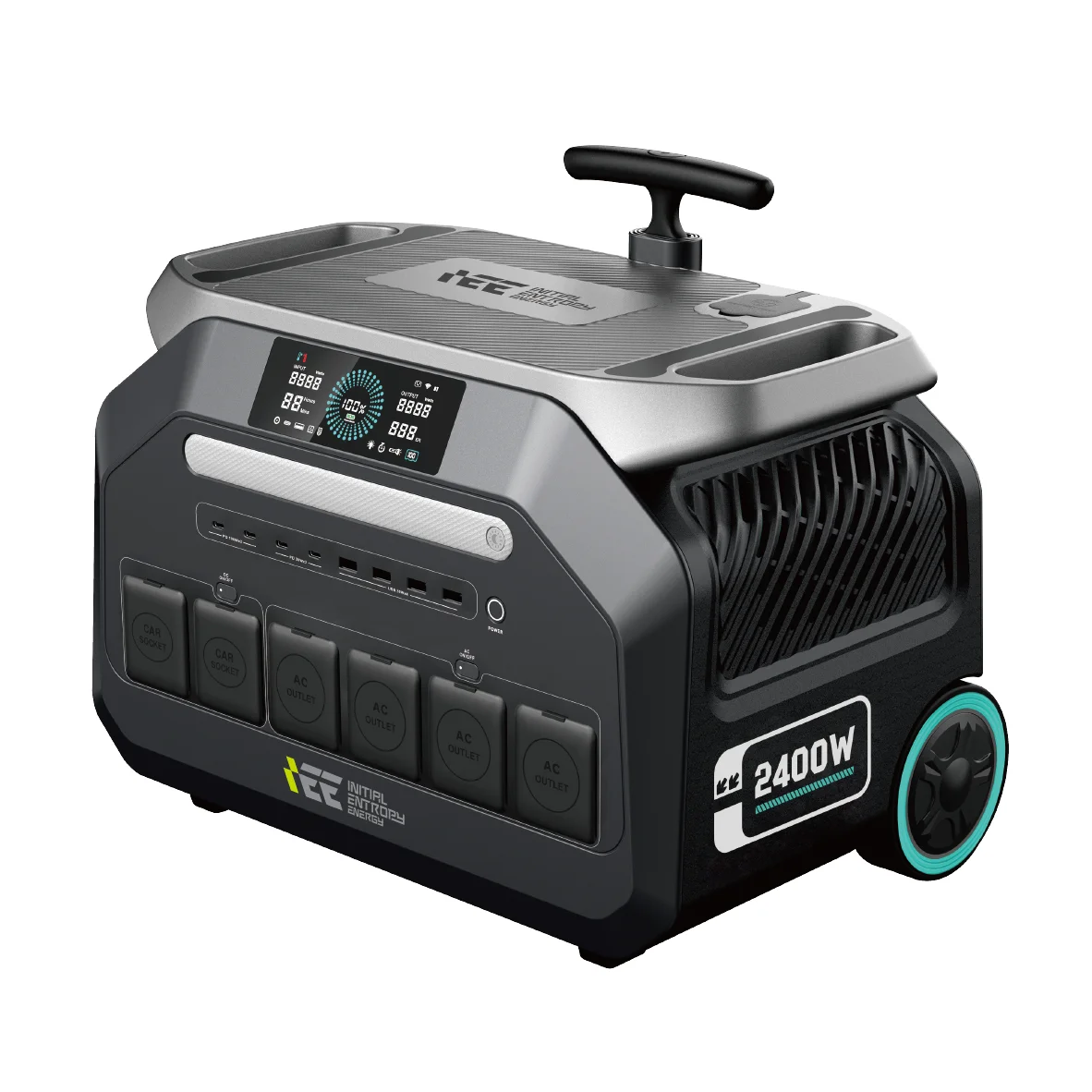 Tragbare Powerstation IEE P2400 2400W 2048Wh LiFePO4-Akku 4800W Spitzenleistung WLAN Bluetooth Smart-Steuerung Solargenerator für Camping Wohnmobil Notfälle zu Hause