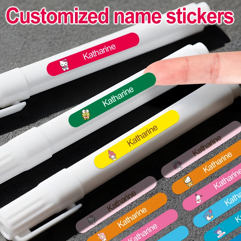 ملصقات أسماء مخصصة من سانريو - ملصقات مقاومة للماء متينة مخصصة لأجهزة الكمبيوتر المحمولة والحقائب وأجهزة الكمبيوتر المحمولة واللوازم المكتبية #1