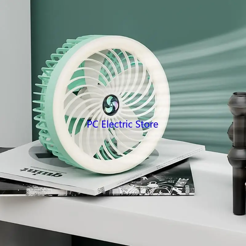 

F19C USB Camping Fan With LED Light Cooling Fan Air Cooler 3-speed Adjustable Desktop Cooling Fan Desktop Office Bedroom