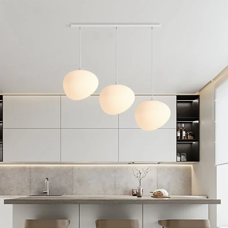 Modern white Dining Room Pendant Lights Irregular Circle LED Chandeliers Hanging Lamp for Living Room Kitchen Indoor Lighting