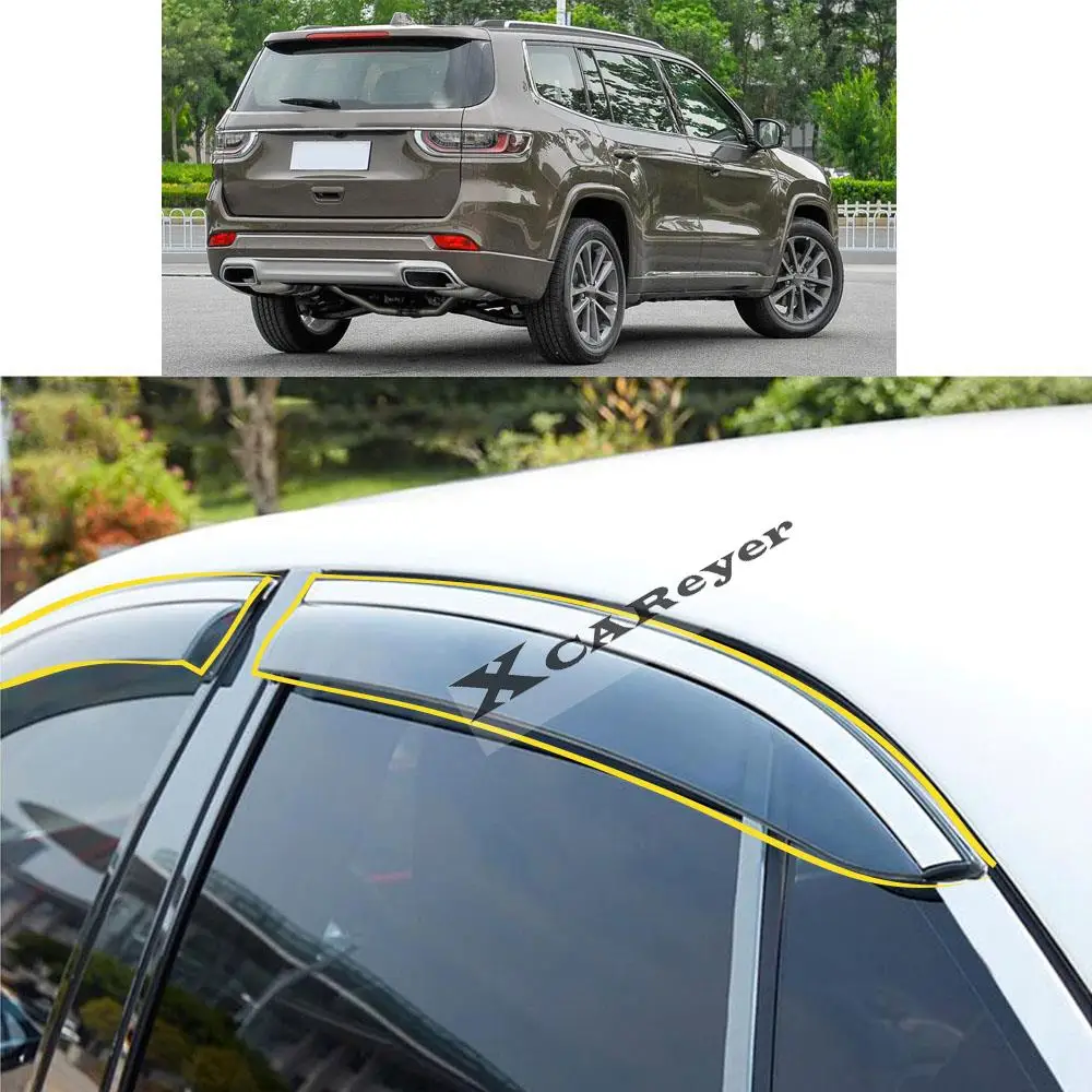 

For Jeep Grand Commander 2018 2019 2020 2021 Car Body Styling Sticker Plastic Window Glass Wind Visor Rain/Sun Guard Vent Parts