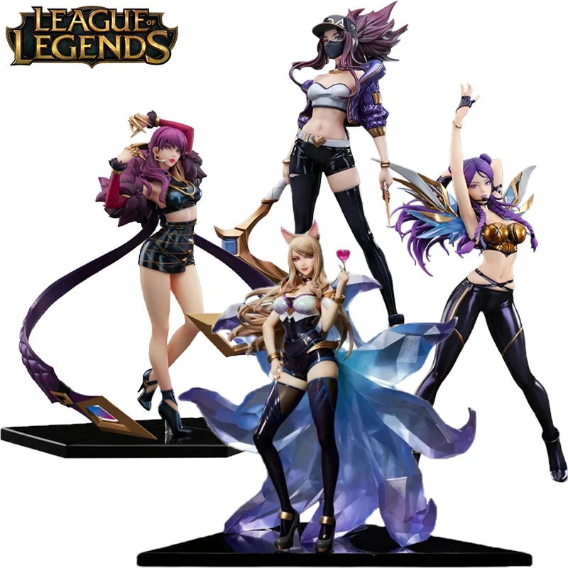 В наличии, оригинальная APEX League of Legends K/DA Ahri Akali Evelynn Kaisa, экшн-фигурка аниме, куклы, статуэтка, орнамент, подарок