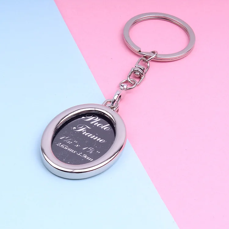 1pcs Blank Photo Frame Key Chain Gift Car Keyrings Pendants Metal Jewlery Keychains for Men And Women