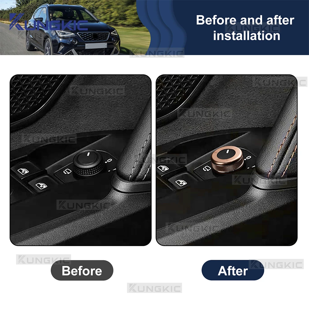 For Seat Leon/Ateca/Tarraco/Cupra Formentor/Cupra Leon 2020-2026 Ibiza/Arona/cupra Ateca 22-26 Car Rearview Window Metal Knob