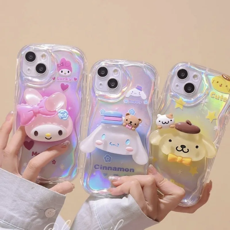 Kawaii Sanrio My melody Cinnamoroll Phone Case for Iphone 11 12 13 14 15 Pro Max X Xs Xr 7 8 Plus Shockproof Soft Case Gift