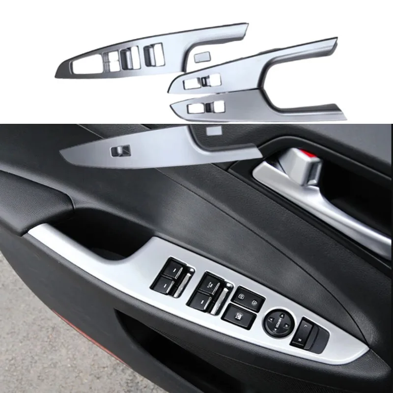 

4PCS ABS Chrome Door Window Glass Panel Armrest Lift Switch Button Cover Trim for Hyundai Tucson 2015-2019 Car Accessories