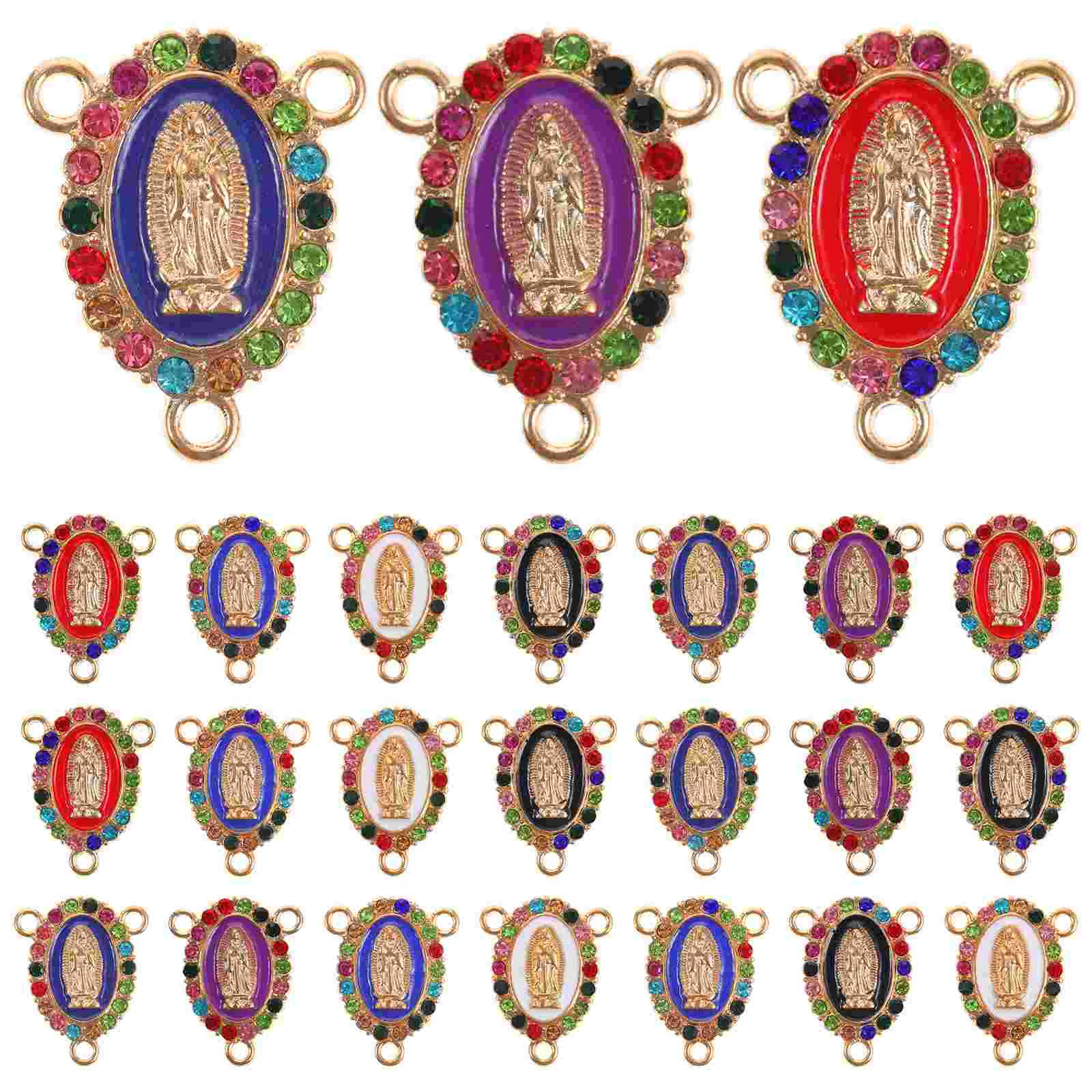 

24 Pcs Our Lady Pendant Virgin Mary Pendants Jewelry Charms for Crafts Manicure Elegant DIY Jewelries Alloy Making Practical