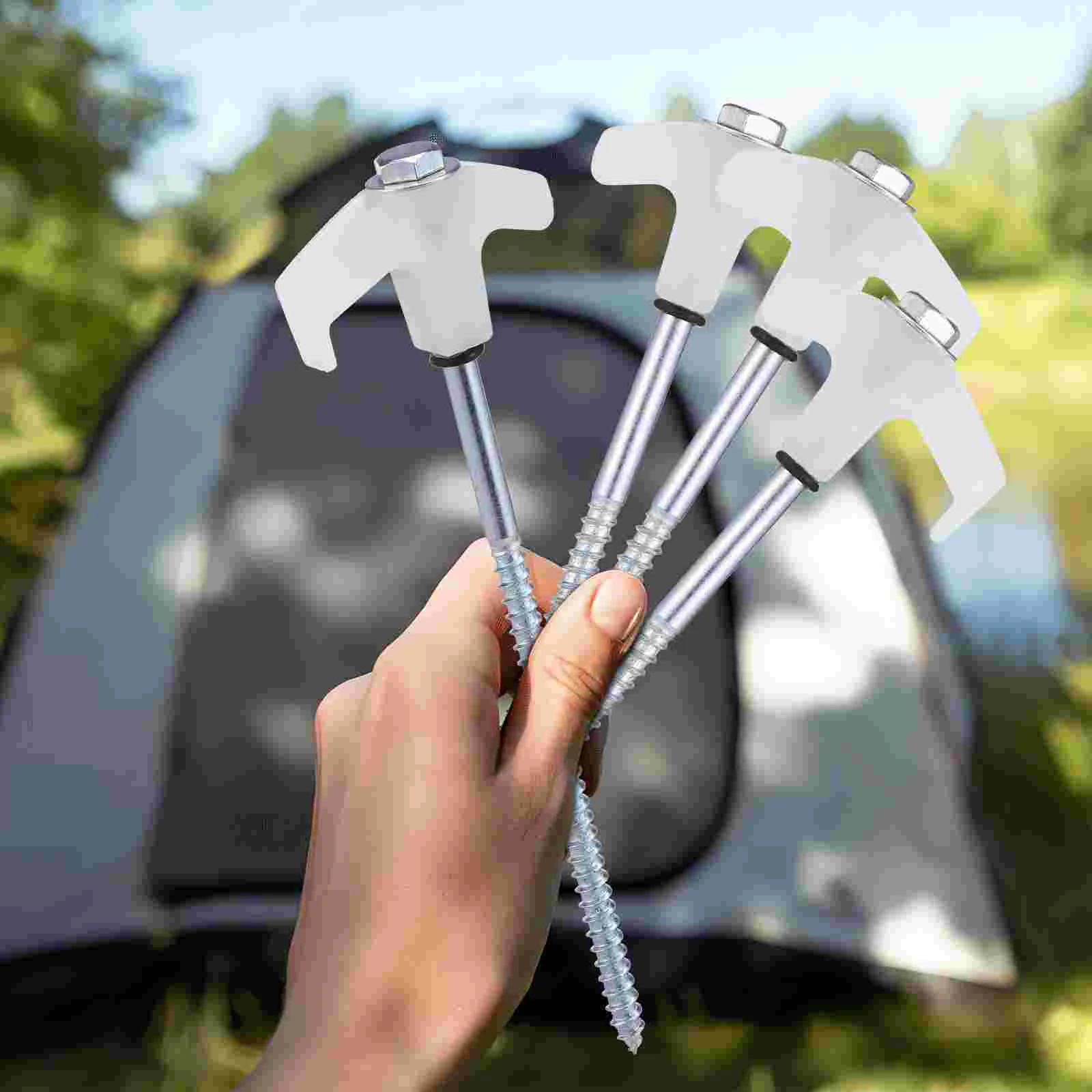 Piquets de Tente d'Extérieur en Métal RapDuty, en Acier au Carbone pour Voiture de Camping, 20 Pièces