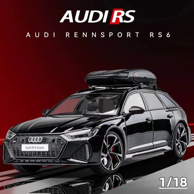 1:18 Audi RS6 Avant Station Wagon Alloy Car Model Diecasts Metal Sports Car Vehicles Model Simulation Sound Light Kids Toys Gift